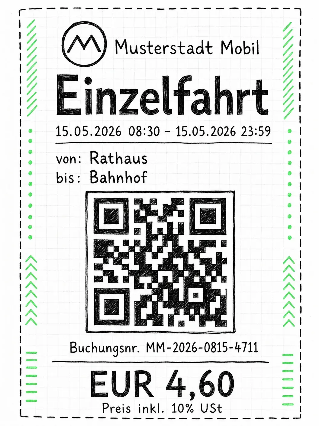 Individuelles Ticket-Layout mit QR-Code